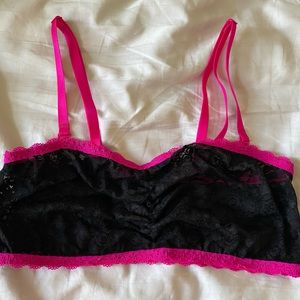 Torrid Curve Black and pink bralette in a size 0.